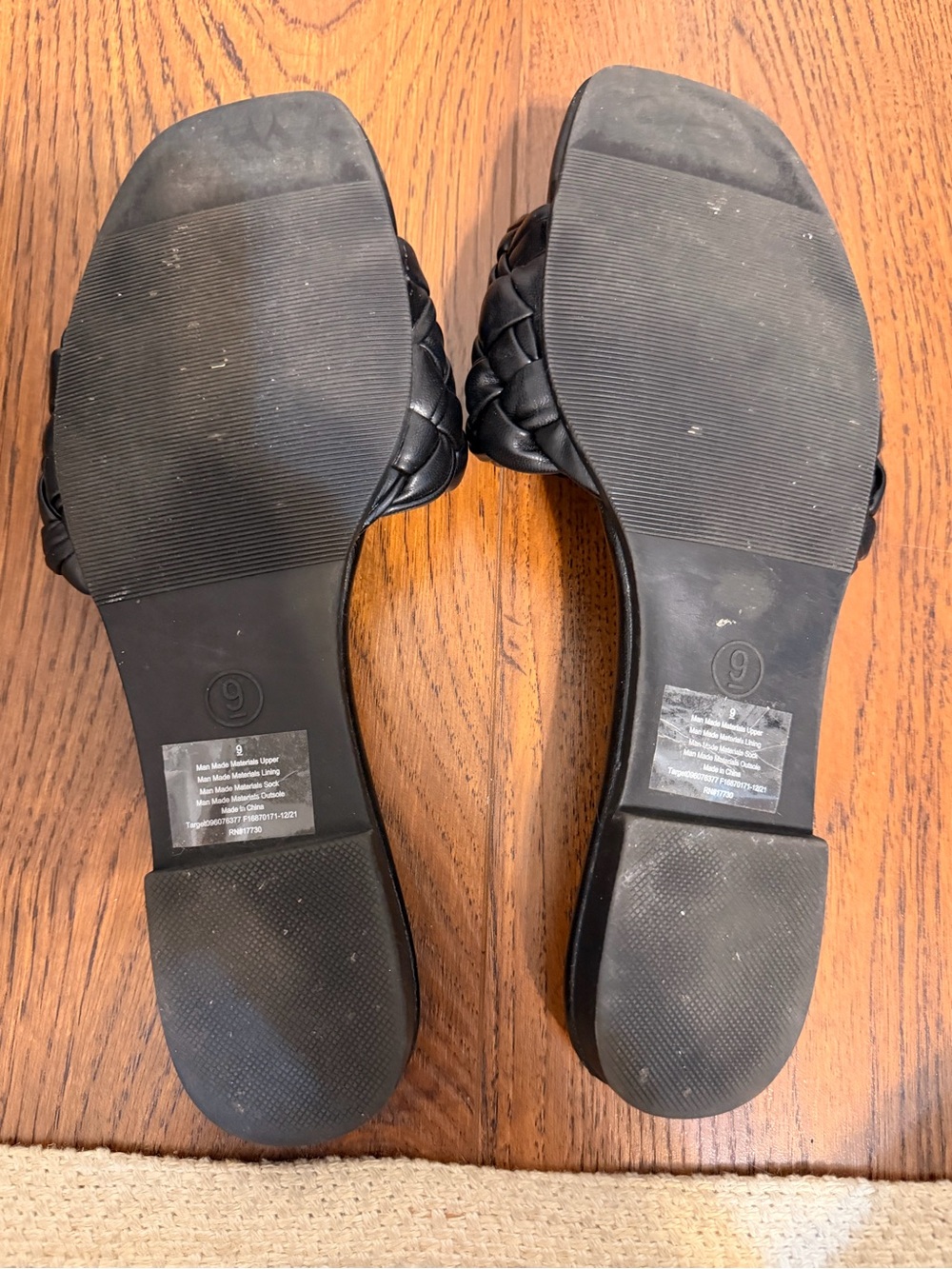 a new day Black Braided Slide Sandals with Square Toe - Picture 2 of 2